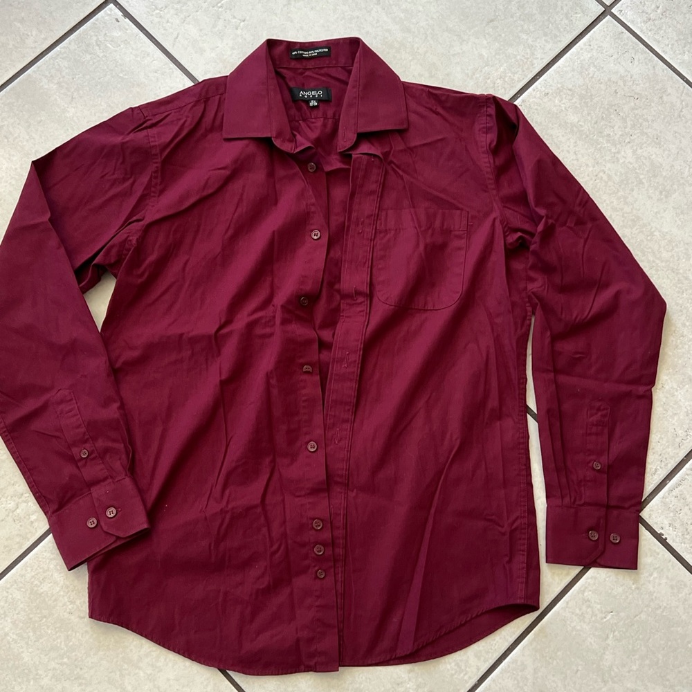 Burgundy Angelo Rossi dress shirt